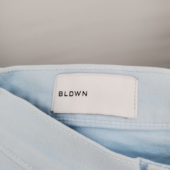 BLDWN Vintage Straight Jeans Hi-Rise Cropped Stretch 27 Womens NWOT Pool Blue - Picture 4 of 13